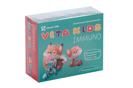 Фитокомплекс Vita Kids Clover LABs биоактивный детск дукрепл иммунитета с 5 лет 10 мл 10 шт 698₽