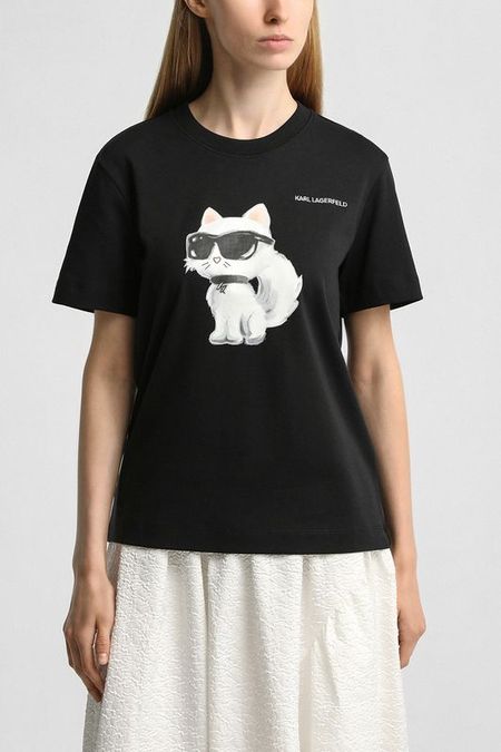 Футболка хлопковая с принтом Karl Lagerfeld 12090₽
