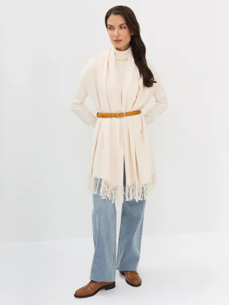 Однотонный палантин с бахромой по краям SAVAGE 749₽