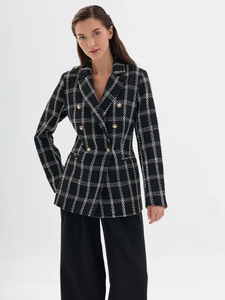 Твидовый жакет в контрастную клетку SAVAGE 5049₽