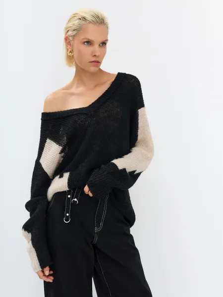 Свитер с интарсией в стиле color block SAVAGE 2699₽