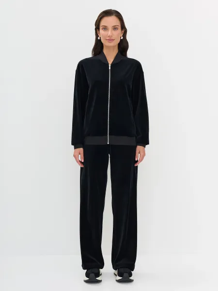 Бомбер из велюра с принтом стразами SAVAGE 2999₽