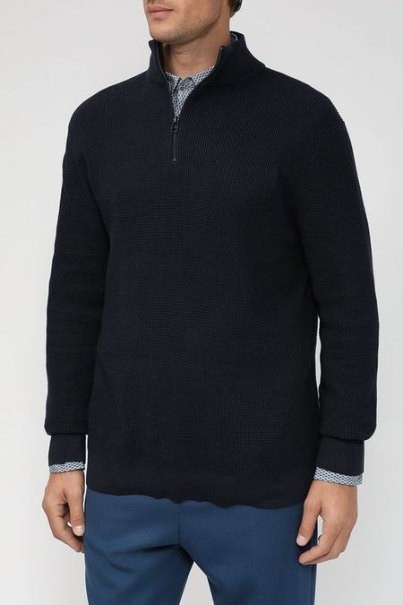 Хлопковый пуловер с воротником на молнии Esprit Casual 4740₽