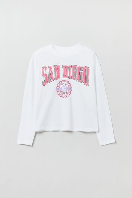 Хлопковый лонгслив с принтом OVS 322₽