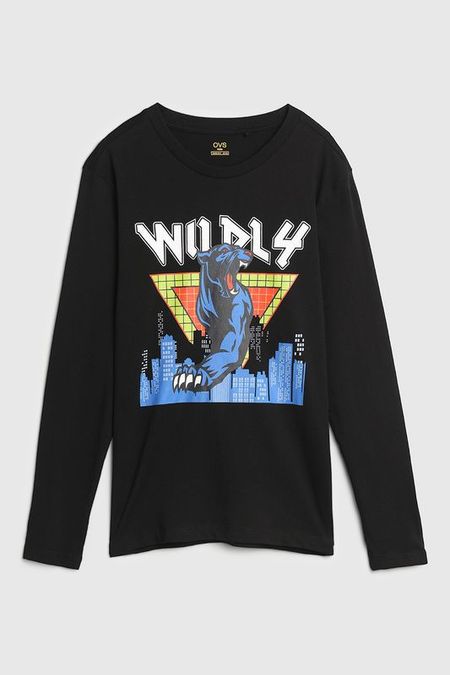 Хлопковый лонгслив с принтом OVS 307₽