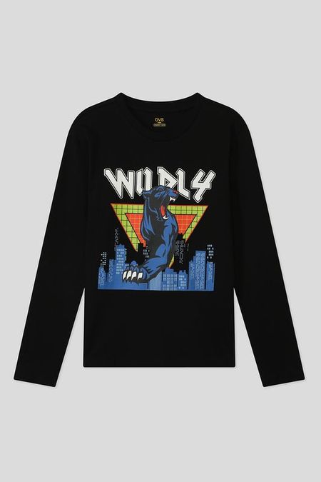 Хлопковый лонгслив с принтом OVS 970₽