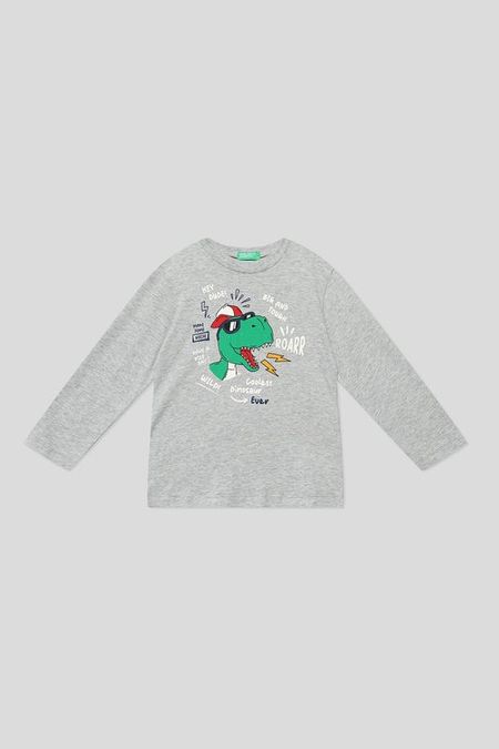 Лонгслив хлопковый с принтом Benetton 900₽