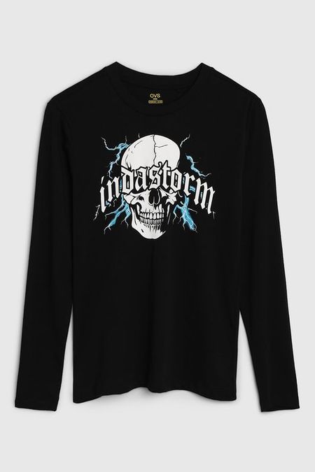 Лонгслив хлопковый с принтом OVS 830₽