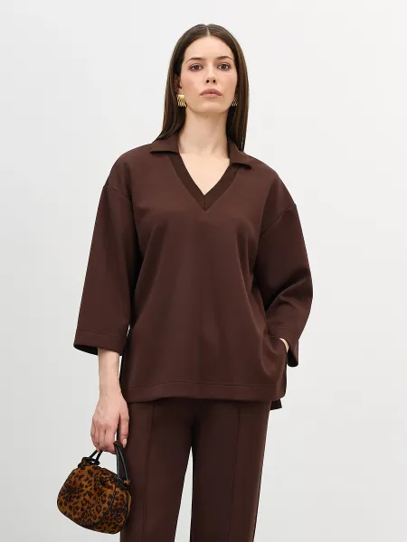 Джемпер из вискозы с воротником-поло SAVAGE 2899₽