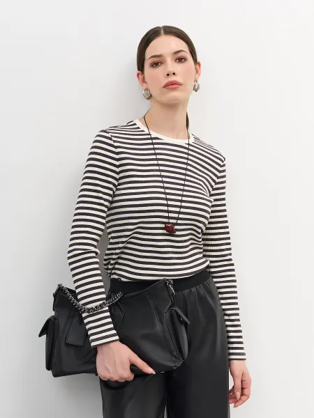 Базовый лонгслив в контрастную полоску SAVAGE 1499₽