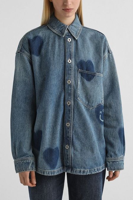 Рубашка джинсовая с принтом HUGO 14992₽