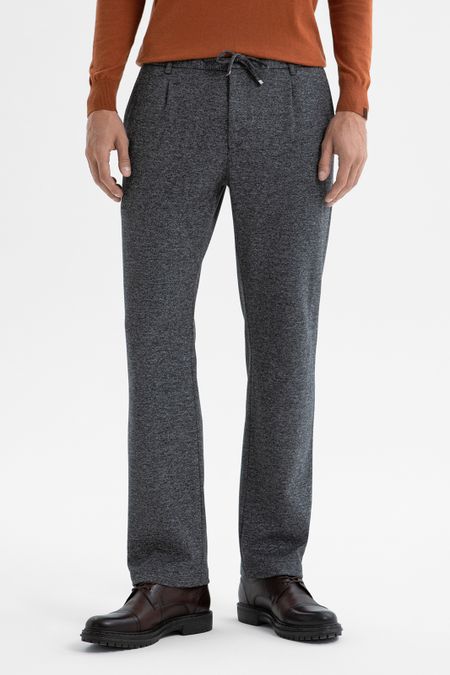 Брюки на кулиске с эффектом меланжа 0₽