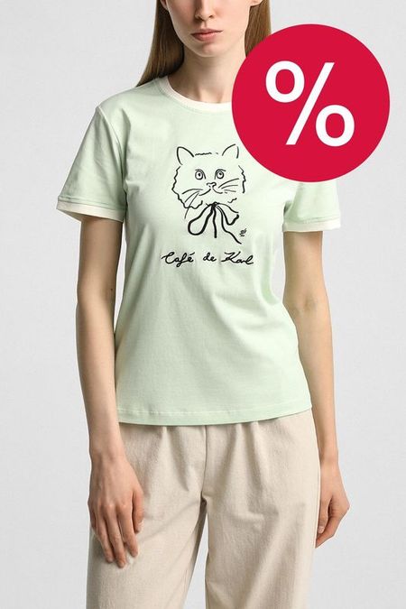 Футболка хлопковая с принтом Karl Lagerfeld 8460₽