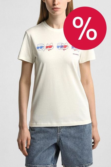 Футболка хлопковая с принтом Karl Lagerfeld 7620₽