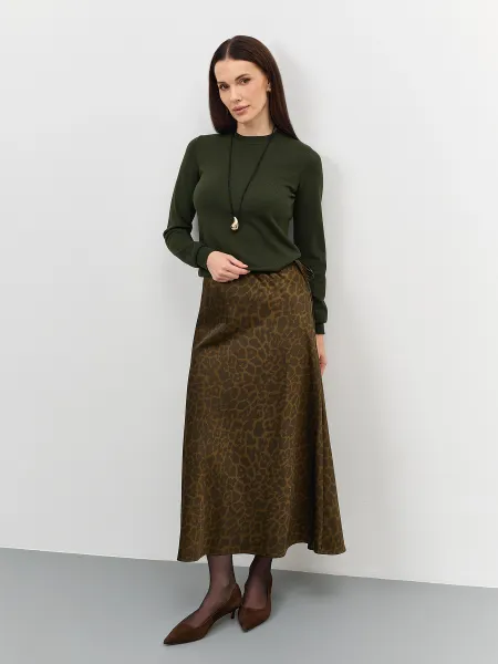 Сатиновая юбка с анималистичным принтом SAVAGE 2699₽