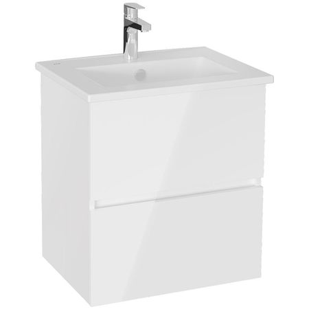 Тумба с раковиной Vitra Mia Plus Square 60 69730 подвесная Белая глянцевая 36790₽