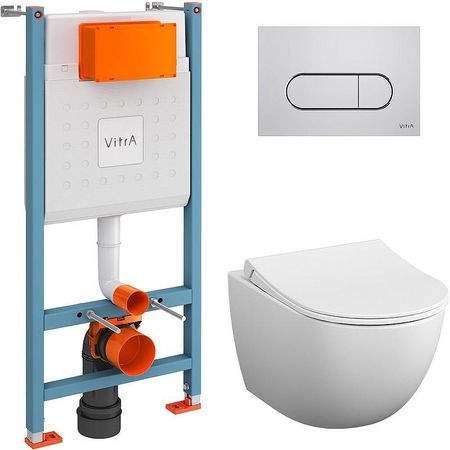 Комплект унитаза с инсталляцией Vitra L-Box Sento 9830B003-7212 с сиденьем Микролифт и клавишей смыва Хром 39890₽