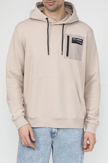 Худи хлопковое с карманом на молнии Karl Lagerfeld 6090₽
