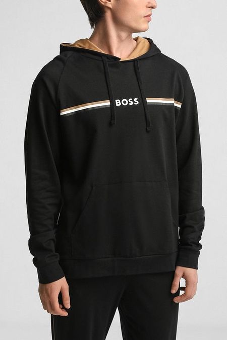 Худи хлопковое с фирменной полосой и логотипом BOSS 6890₽