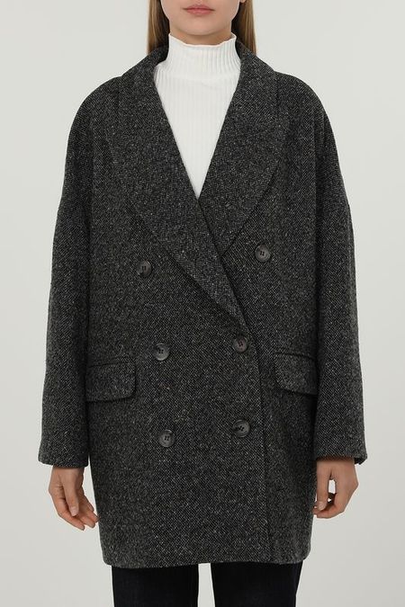 Пальто двубортное из смесовой шерсти BELUCCI 20990₽