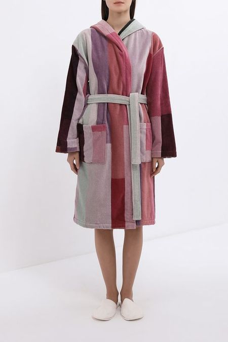 Халат хлопковый с капюшоном и принтом COINCASA 5767₽