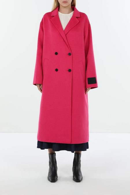 Пальто свободного кроя с двубортной застежкой HUGO 28890₽