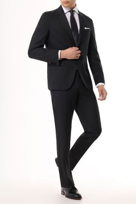 Костюм-двойка шерстяной облегающего кроя BOSS 52490₽