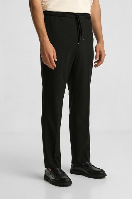 Брюки из смесовой шерсти на кулиске зауженные HUGO 13990₽