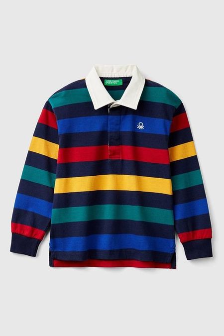 Поло хлопковое в полоску Benetton 1725₽