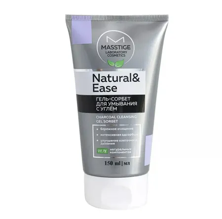 NATURAL&EASE Гель-сорбет для умывания с углем 150мл