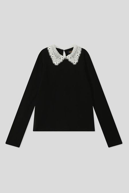 Блуза трикотажная с кружевным воротничком OVS 750₽