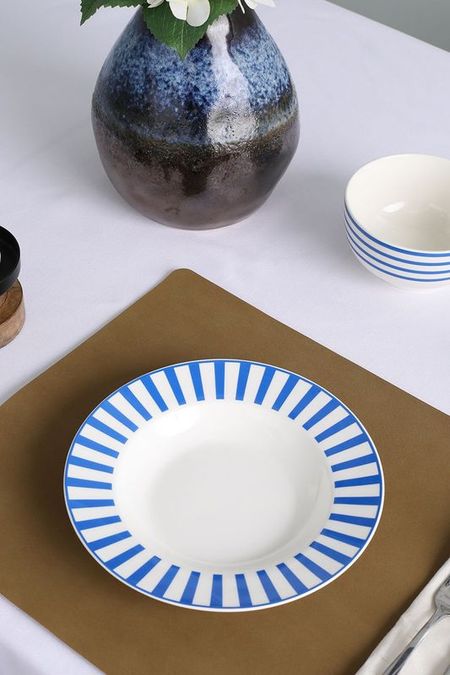 Тарелка суповая фарфоровая Righe Blu-Ala COINCASA 990₽