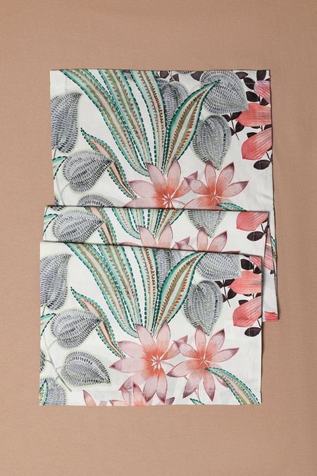 Дорожка настольная хлопковая с принтом Aloe COINCASA 1390₽