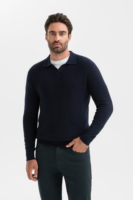 Джемпер поло из хлопка и кашемира 0₽