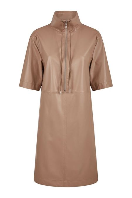 Длинное платье прямого фасона из экокожи Marc Aurel