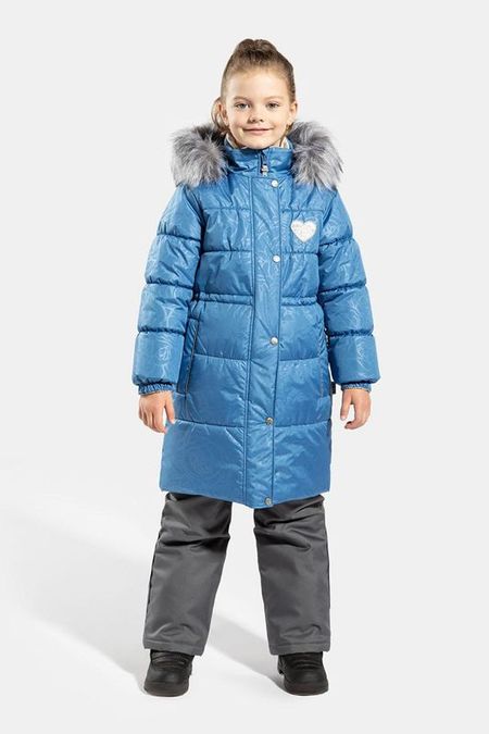 Пальто утепленное с меховой опушкой Kisu 12600₽