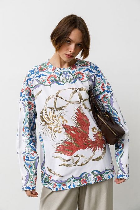 Лонгслив хлопковый с принтом Симург на рассвете ARTOGRAPH 5992₽