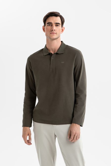 Лонгслив поло из хлопка 0₽