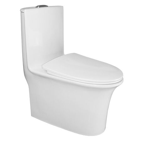 Унитаз моноблок Azario Luna AZ-1037 цвет Белый с сиденьем Микролифт 15048₽