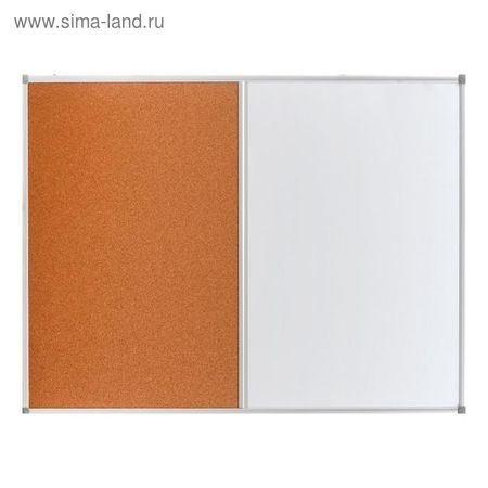 Доска комбинированная магнитно-маркерная/пробковая, 90×120 см, в алюминиевой рамке