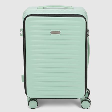 Чемодан Smarter Luggage из поликарбоната, размер 20, зелёный 36х25х57 см