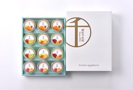 Ginza Sembikiya Желе из фруктов Ginza (12 шт.) Новый вкус Подарочный перекус Фруктовое желе в ассортименте