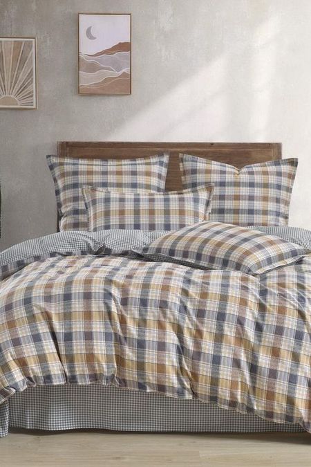 Комплект постельного белья из сатина в клетку Sofi De MarkO 18410₽