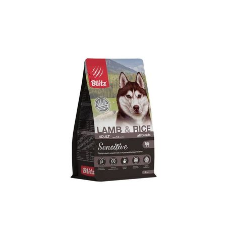 Blitz Adult Sensitive сухой корм для собак всех пород с ЯГНЕНКОМ и рисом - 18 кг 1325₽