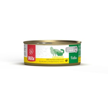Blitz Cat Vetline Urinary влажный корм для кошек в консервах - 100 г 3006₽