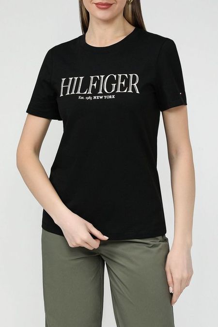 Футболка хлопковая с логотипом Tommy Hilfiger 5592₽