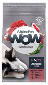 Сухой корм для взрослых собак AlphaPet WOW средних пород говядина сердце