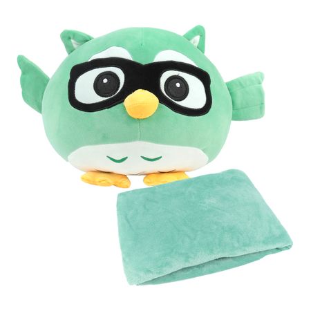 Игрушка-плед Совенок зеленый текстиль 30см 1995₽