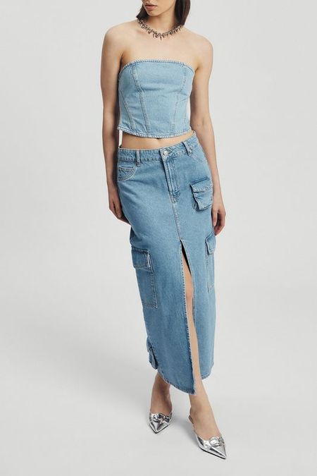 Юбка джинсовая с разрезом Nume 2017₽