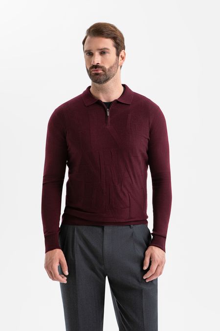 Джемпер поло из шерсти и шелка 0₽